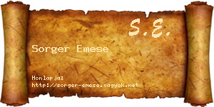Sorger Emese névjegykártya